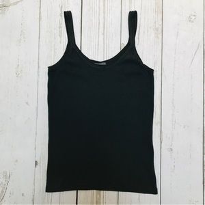 Michael Stars Y2K Vintage Cotton Camisole Tank Distressed Black OS